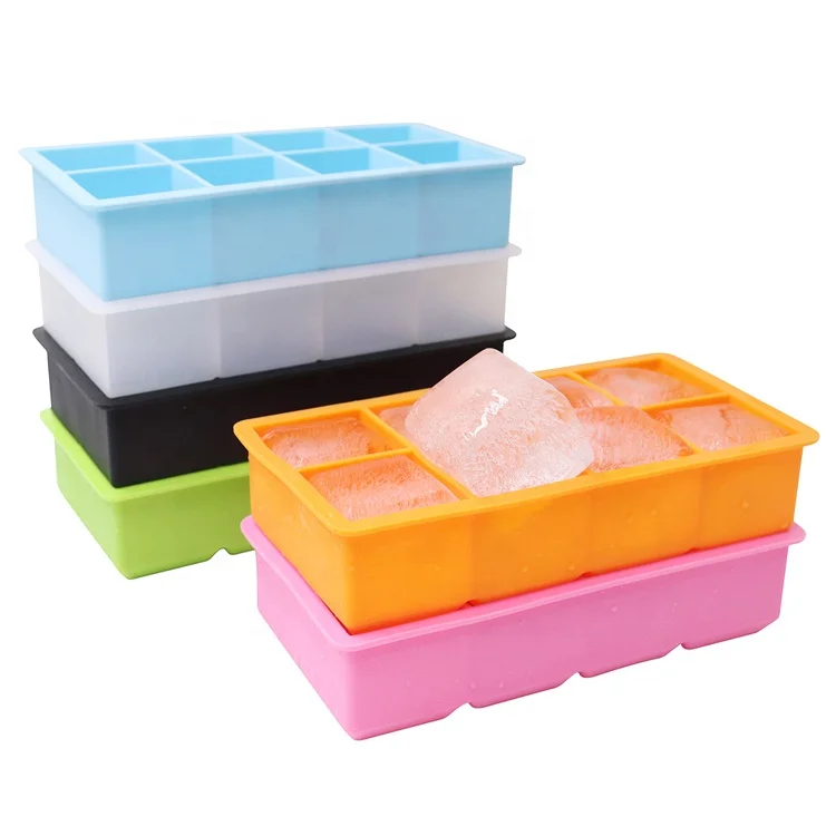 Reusable Non-stick 8 Cavity Silicone Ice Cube Tray Mold, Black, sky blue, pink,orange,clear
Reusable Non-stick 8 Cavity Silicone Ice Cube Tray Mold, Black, sky blue, pink,orange,clear