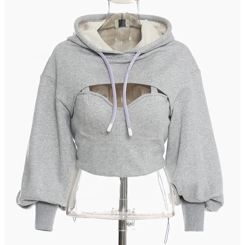 Oudina Women Sweater Hoodie Sexy Hollow Fake-Two-piece Long Sleeve Short Casual Sweatshirt Women's Hoodies, 10 colors can available
Oudina Women Sweater Hoodie Sexy Hollow Fake-Two-piece Long Sleeve Short Casual Sweatshirt Women's Hoodies, 10 colors can available