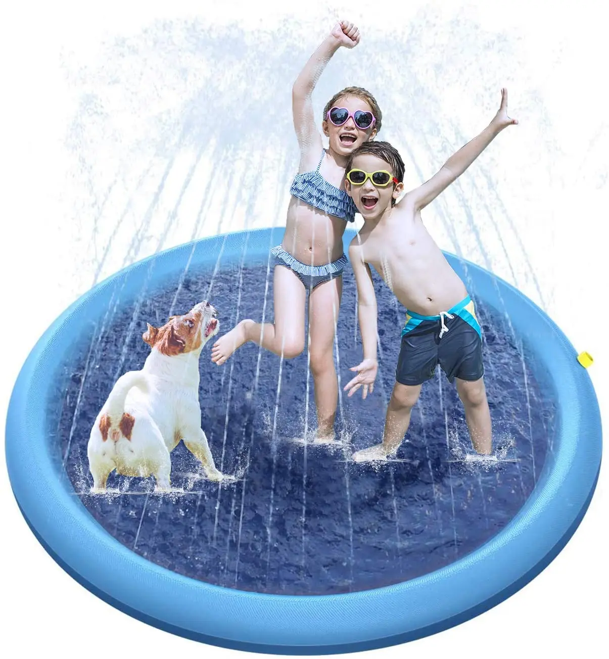 59inch Thicken Dog Pool with Sprinkler Splash Sprinkler Pad for Dogs Cats and Kiddie, Yellow
59inch Thicken Dog Pool with Sprinkler Splash Sprinkler Pad for Dogs Cats and Kiddie, Yellow