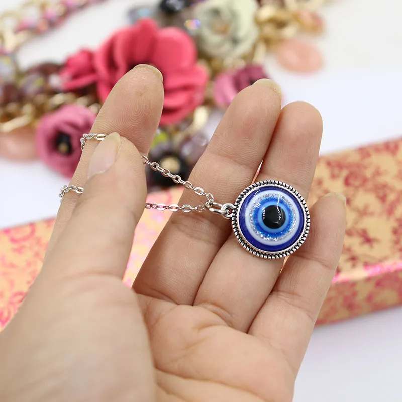 Round Evils Eye Pendant Necklace, Girls Jewelry Blue Eyes Pendant Necklace Gift Resin Hot Sale Silver 16MM Charm Necklaces Party, As is or customized
Round Evils Eye Pendant Necklace, Girls Jewelry Blue Eyes Pendant Necklace Gift Resin Hot Sale Silver 16MM Charm Necklaces Party, As is or customized