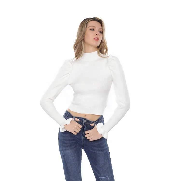 Puff Sleeve Turtleneck Simple Long Sleeve Sweater Round Neck Korean Sweater 2021 New
Puff Sleeve Turtleneck Simple Long Sleeve Sweater Round Neck Korean Sweater 2021 New
