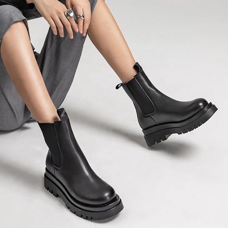 Casual Fashion Slip On Winter Black Leather Ankle Boots Women Shoes Chelsea Chunky Boots
Casual Fashion Slip On Winter Black Leather Ankle Boots Women Shoes Chelsea Chunky Boots