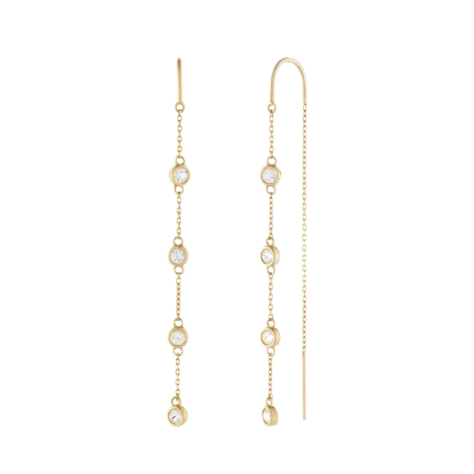 Women Fashion Accessories Brass Earrings 18k Gold Plated Chain Cubic Zircon Dangling Stud Drop earrings
Women Fashion Accessories Brass Earrings 18k Gold Plated Chain Cubic Zircon Dangling Stud Drop earrings