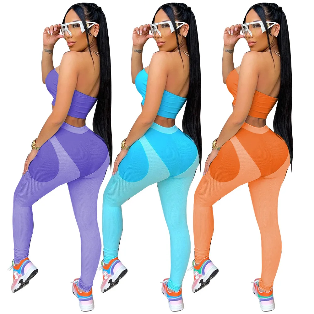 Wholesale Women 2 Piece Set Tube Top and Long Pants Two Piece Gym Clothing Joggers Set Women Sportswear
Wholesale Women 2 Piece Set Tube Top and Long Pants Two Piece Gym Clothing Joggers Set Women Sportswear