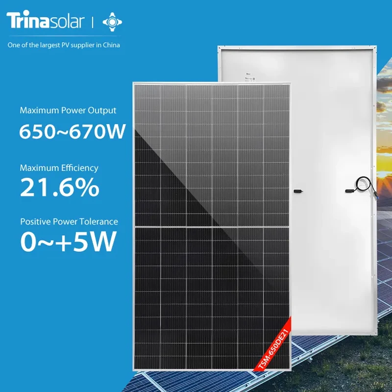 

Trina Solar Vertex Monocrystalline Solar Panel 650W 655w 660w 665W 670W Trina solar panels price