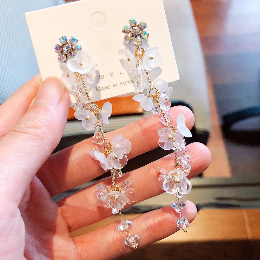 Korean Handmade Elegant Acrylic Flower Tassel Long Dangle Earrings For Women Girls Fashion Jewelry
Korean Handmade Elegant Acrylic Flower Tassel Long Dangle Earrings For Women Girls Fashion Jewelry