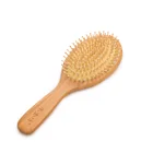 Top quality wooden hair brush straightener custom wooden ball massage detangling hair brush hot comb