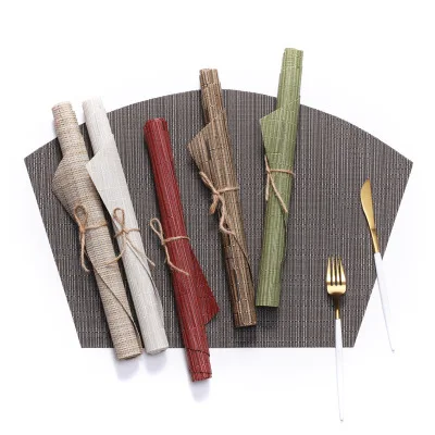 P330 Hotel Supplies Simple Fashion Wear Resistant Fan Shaped Table Mat Slub Print non-slipe pvc placemats, Colors
P330 Hotel Supplies Simple Fashion Wear Resistant Fan Shaped Table Mat Slub Print non-slipe pvc placemats, Colors
