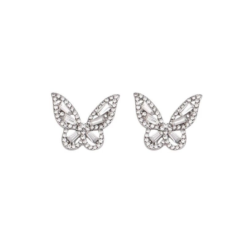 Korean New Fashion Butterfly Earrings Punk Rhinestone Style Gold Plated Custom Design Cute Girl Zircon Stud Earrings For Women, Picture shows
Korean New Fashion Butterfly Earrings Punk Rhinestone Style Gold Plated Custom Design Cute Girl Zircon Stud Earrings For Women, Picture shows