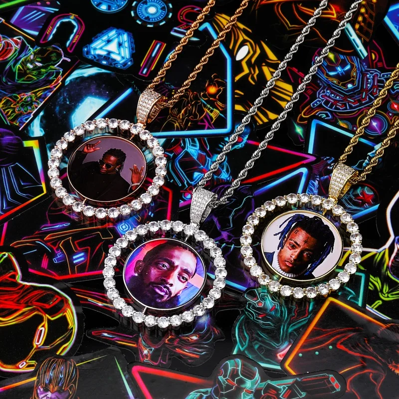 One Custom Made Photo Rotating double-sided Medallions Pendant Necklace Rope Chain Zircon Men's Women Hip hop Jewelry Necklaces, Color,silver,rose
One Custom Made Photo Rotating double-sided Medallions Pendant Necklace Rope Chain Zircon Men's Women Hip hop Jewelry Necklaces, Color,silver,rose