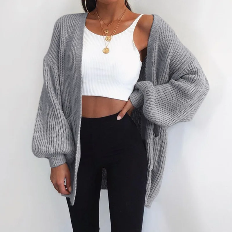 2021 New Product Women's Solid Color Loose European and American Sweater Mid-length Cardigan
2021 New Product Women's Solid Color Loose European and American Sweater Mid-length Cardigan