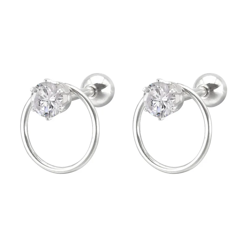 Korean Hot Simple Stainless Steel Jewelry Zircon Small Round Gold Silver Women Stud Earrings
Korean Hot Simple Stainless Steel Jewelry Zircon Small Round Gold Silver Women Stud Earrings