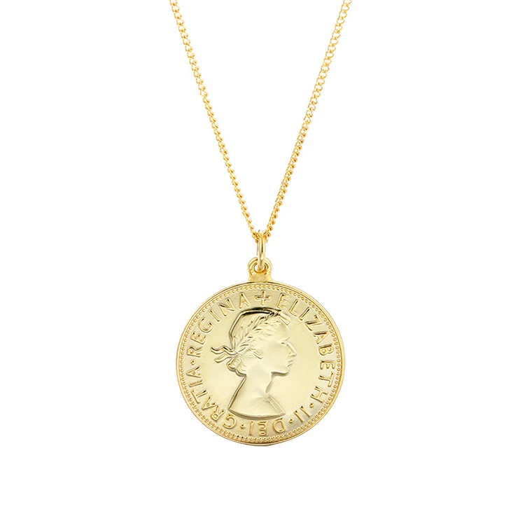 S925 Sterling Silver Portrait Round Coin Pendant Gold Silver Necklace Necklace New European and American Female Jewelry Jewelry, As picture
S925 Sterling Silver Portrait Round Coin Pendant Gold Silver Necklace Necklace New European and American Female Jewelry Jewelry, As picture