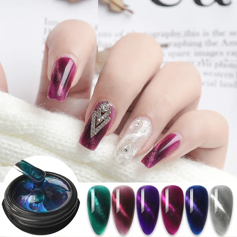 New semi cured gel nail 3d cat's eye magnetic nail polish gel varnish polishes gradient nails, 6 colors
New semi cured gel nail 3d cat's eye magnetic nail polish gel varnish polishes gradient nails, 6 colors