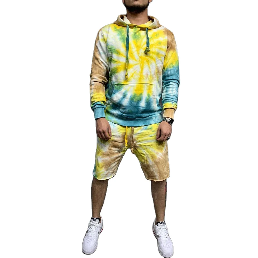 Spring 2021 hot sale trendy tie dye hoodie and shorts set 2 piece mens clothing long sleeve high streetwear, 1 color as picture
Spring 2021 hot sale trendy tie dye hoodie and shorts set 2 piece mens clothing long sleeve high streetwear, 1 color as picture