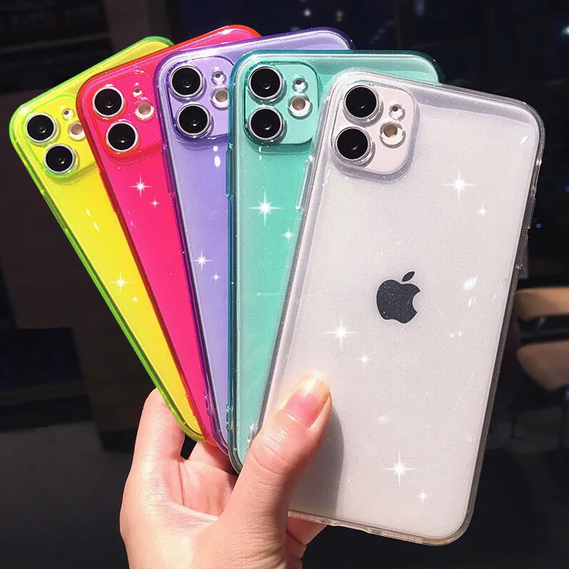 Candy Color Glitter Transparent Phone Case For iphone 11 12 mini Pro Max XS X XR 7 8 plus Soft Silicone Shockproof Back Cover
Candy Color Glitter Transparent Phone Case For iphone 11 12 mini Pro Max XS X XR 7 8 plus Soft Silicone Shockproof Back Cover