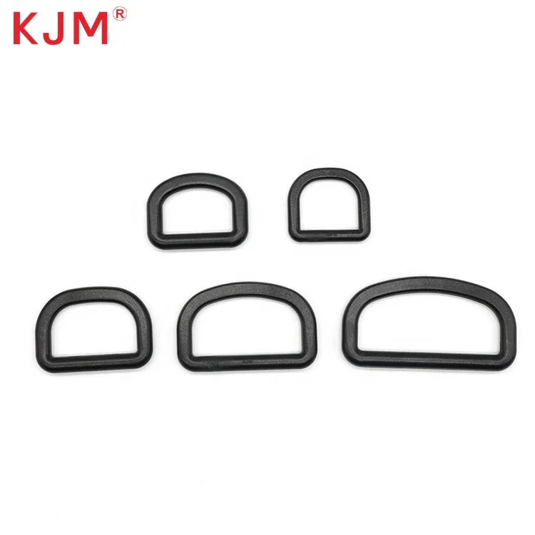 Bag accessories plastic black d-ring buckle for luggage backpack belt