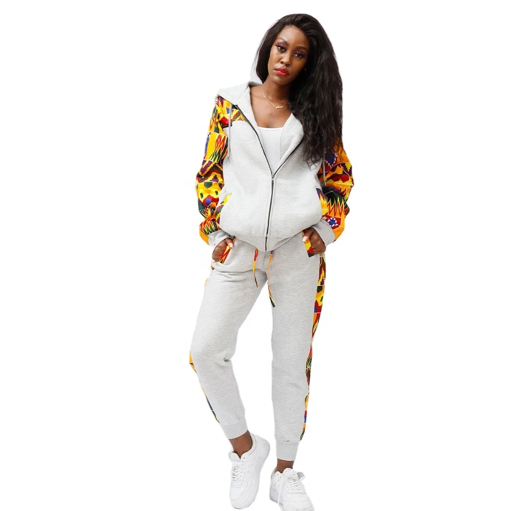 2021 New Design Women Hoodie With Jogger Set African Print Cotton Two Pieces Set Wholesale, Customized
2021 New Design Women Hoodie With Jogger Set African Print Cotton Two Pieces Set Wholesale, Customized
