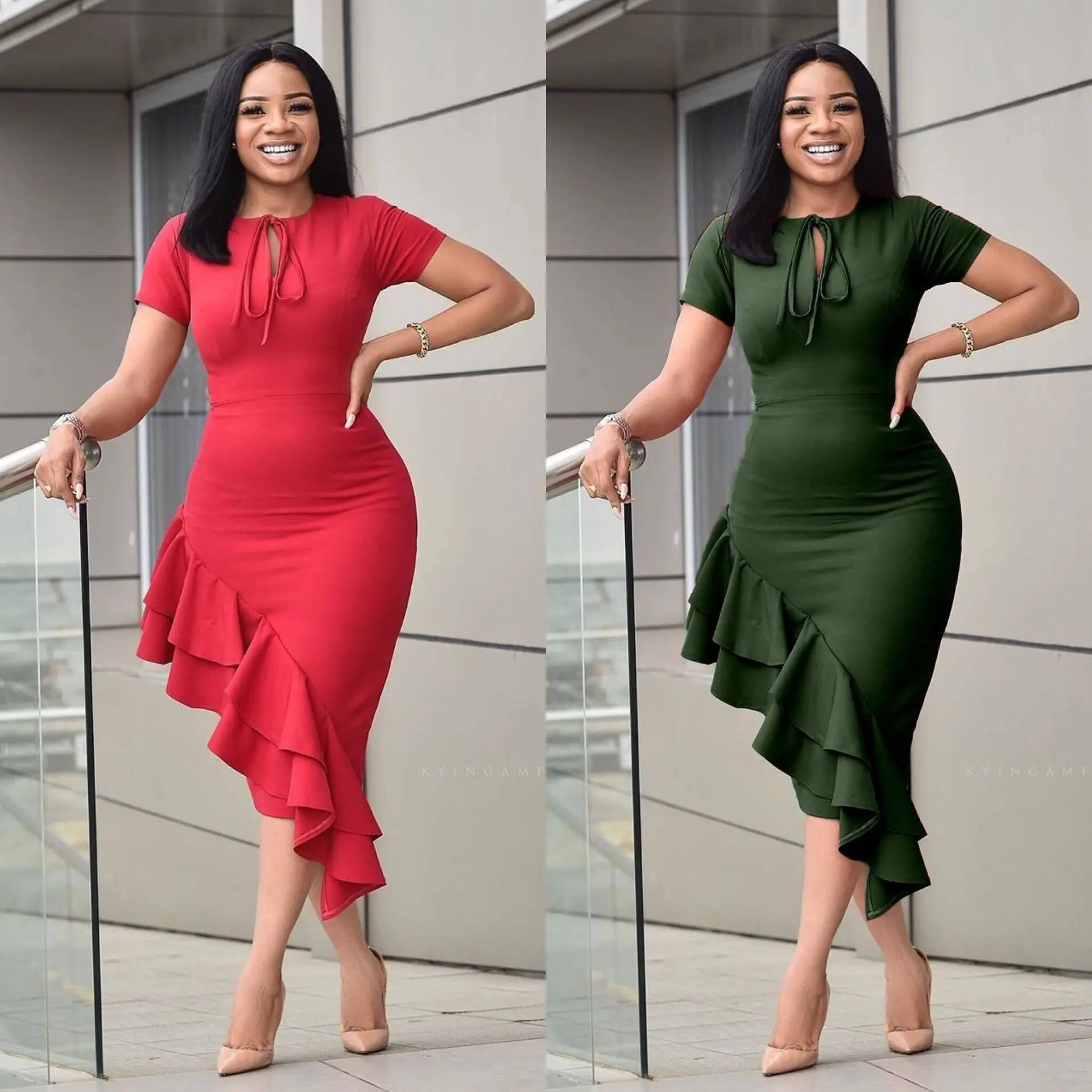 2020 latest african turkey women Good quality ruffled short-sleeved dress for African dress, Shown
2020 latest african turkey women Good quality ruffled short-sleeved dress for African dress, Shown