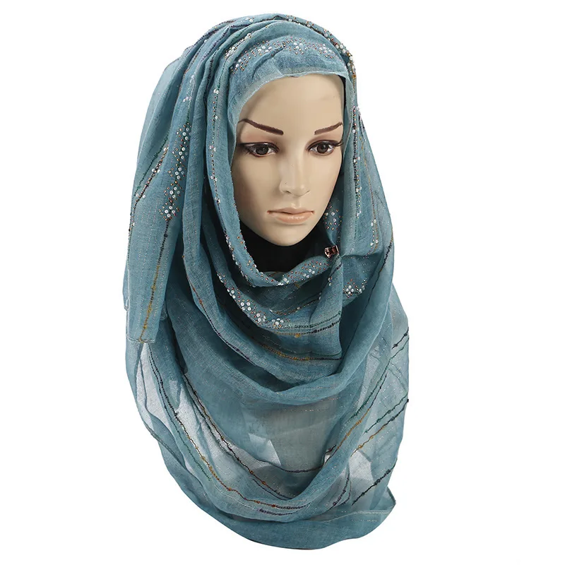 2019 produits chauds mode style chatoyant hijab carré prêt hijab musulmans voiles et hijabs