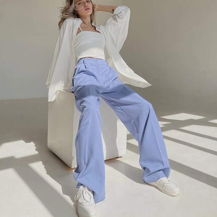 Fast Delivery Solid High Waisted Zipper Ladies Trousers Fashion Loose Streetwear Women Pants
Fast Delivery Solid High Waisted Zipper Ladies Trousers Fashion Loose Streetwear Women Pants