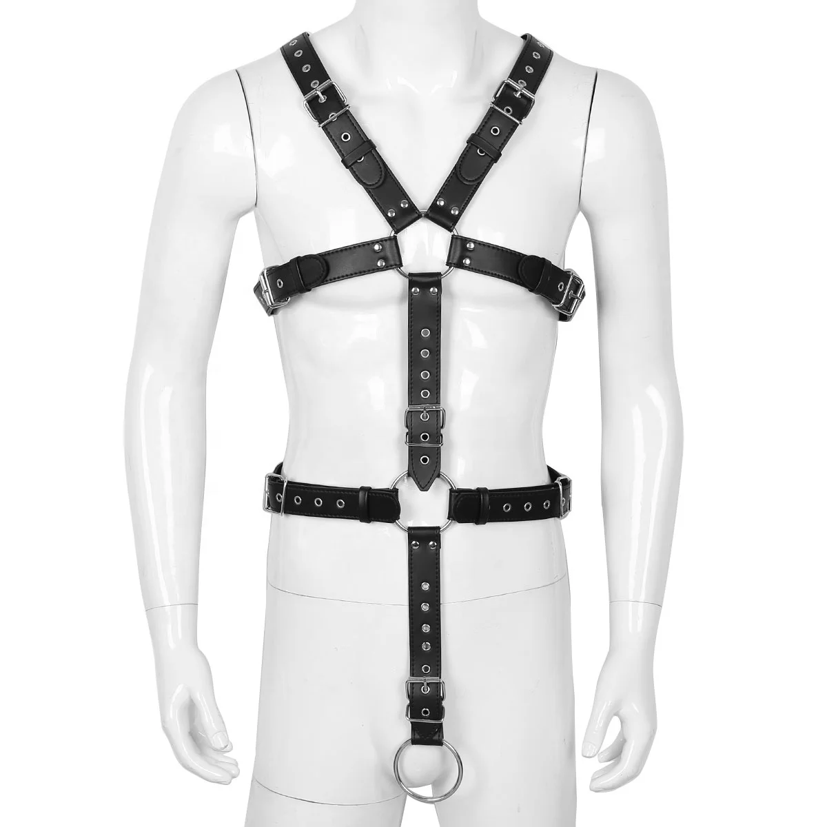 Men Full Body Chest Harness Detachable Groin Straps with Rings Sexy Male Gay Belt Erotic Costume, Black
Men Full Body Chest Harness Detachable Groin Straps with Rings Sexy Male Gay Belt Erotic Costume, Black