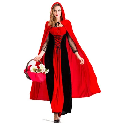 Nuevo disfraz de Caperucita Roja Castillo reina traje de vampiro uniforme de adultos jugando traje