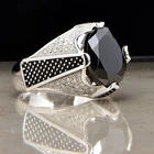 China factory direct wholesale jewelry one color stone platinum man ring in silver