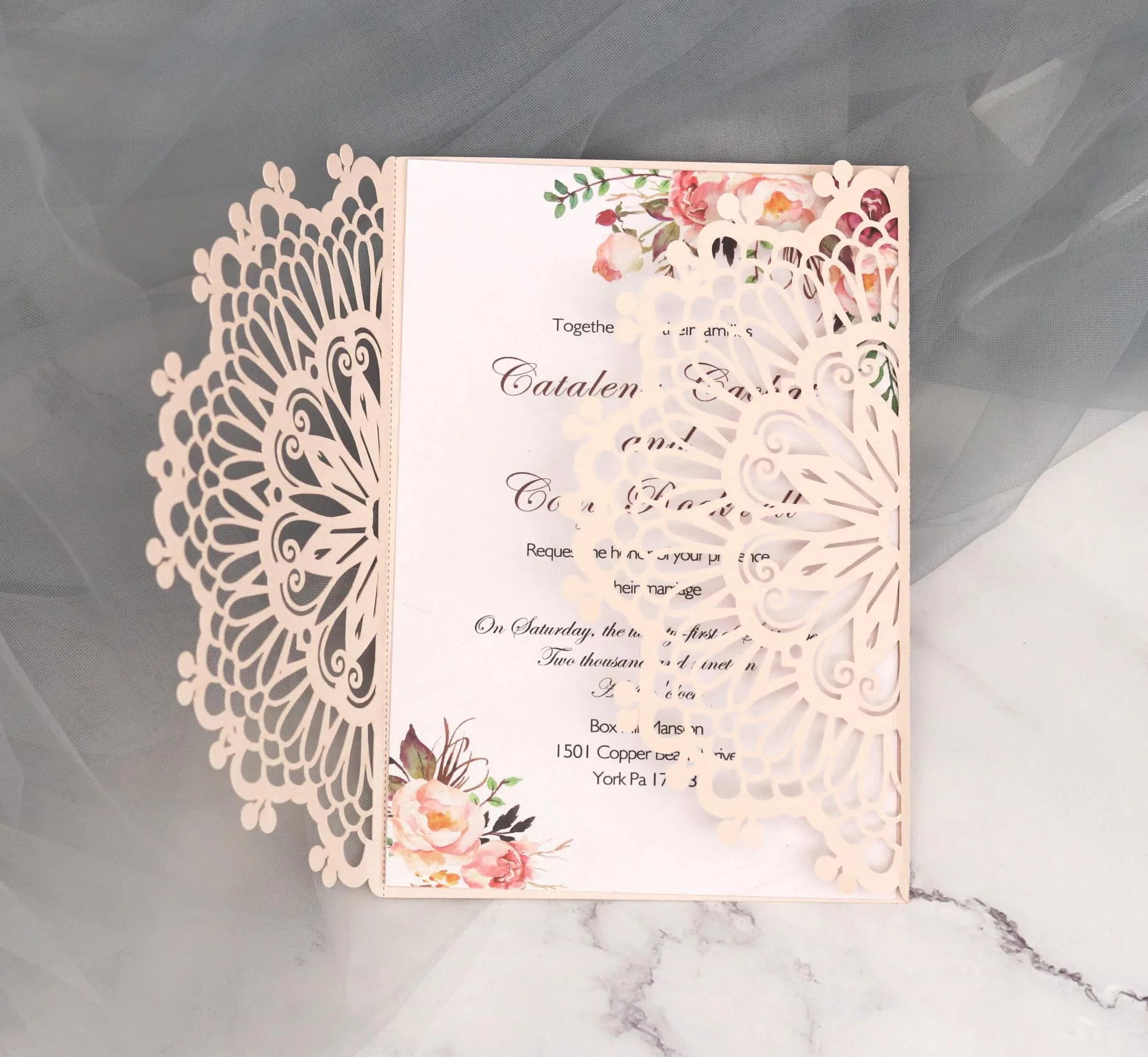 cards elegent wedding invitation blessing greeting card
