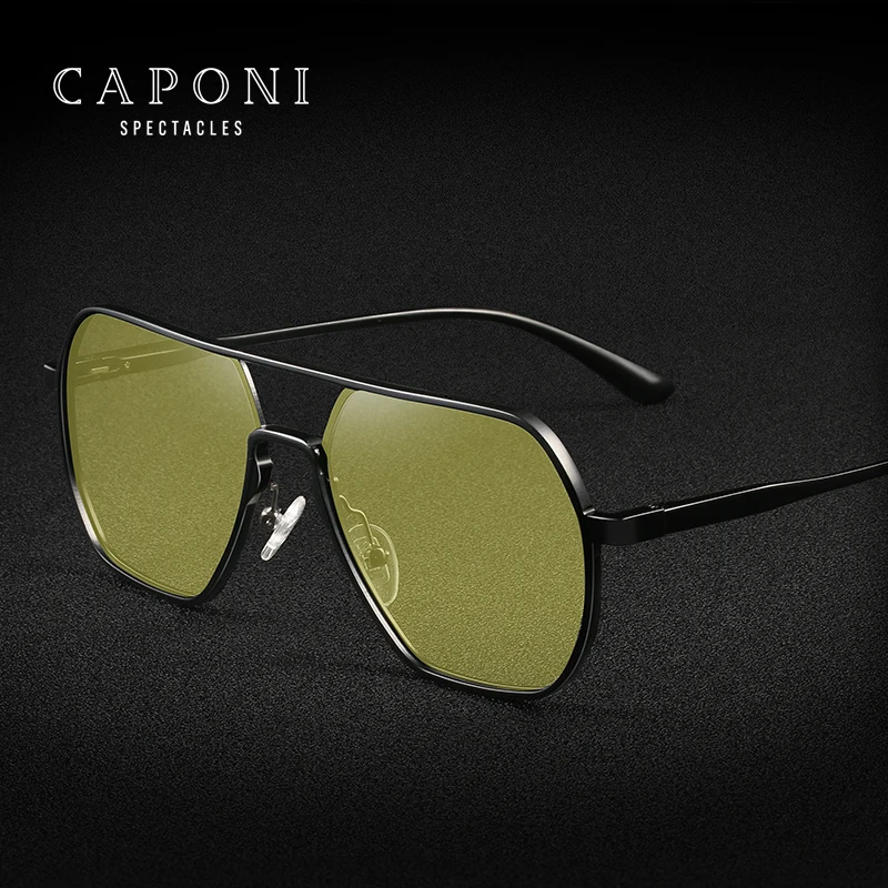 CAPONI New Arrival Mens Photochromic Retro Aluminium Magnesium Frame Sunglasses Polarized Night Vision Glasses For Driving, 2 colors
CAPONI New Arrival Mens Photochromic Retro Aluminium Magnesium Frame Sunglasses Polarized Night Vision Glasses For Driving, 2 colors