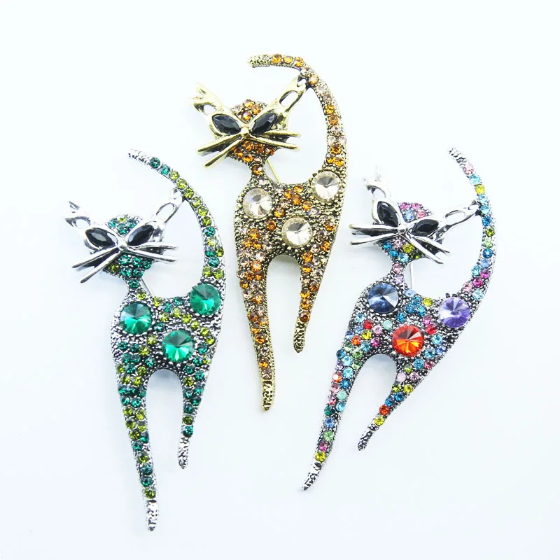 Vintage Rhinestone Cat Brooches For Women Metal Multi-color Cat Animal Casual Party Brooch Pins Gifts
Vintage Rhinestone Cat Brooches For Women Metal Multi-color Cat Animal Casual Party Brooch Pins Gifts