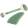 Anti aging jade roller for face and gua sha scraping massage tool set therapy