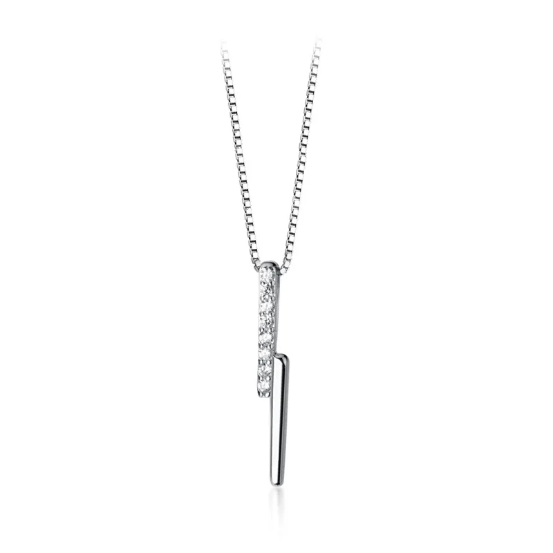 925 Sterling Silver Simple Strip Cubic Zircon Necklace Clavicle Chain Charm Pendant Necklaces For Women
925 Sterling Silver Simple Strip Cubic Zircon Necklace Clavicle Chain Charm Pendant Necklaces For Women