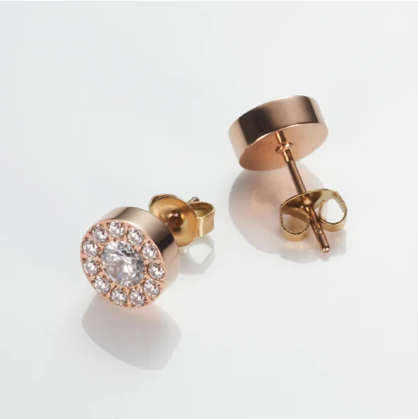 Zirconia Stainless Steel Earring Studs Simple Stud Earrings With Round Shape, Rose gold
Zirconia Stainless Steel Earring Studs Simple Stud Earrings With Round Shape, Rose gold