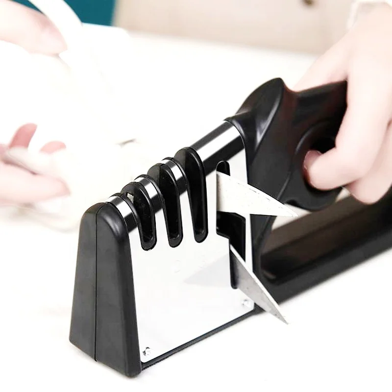 4-in-1 Kitchen Knife Accessories: Best Kitchen Knife Sharpener for Straight and Serrated Knives Professional Multi-purpose Metal, Black
4-in-1 Kitchen Knife Accessories: Best Kitchen Knife Sharpener for Straight and Serrated Knives Professional Multi-purpose Metal, Black