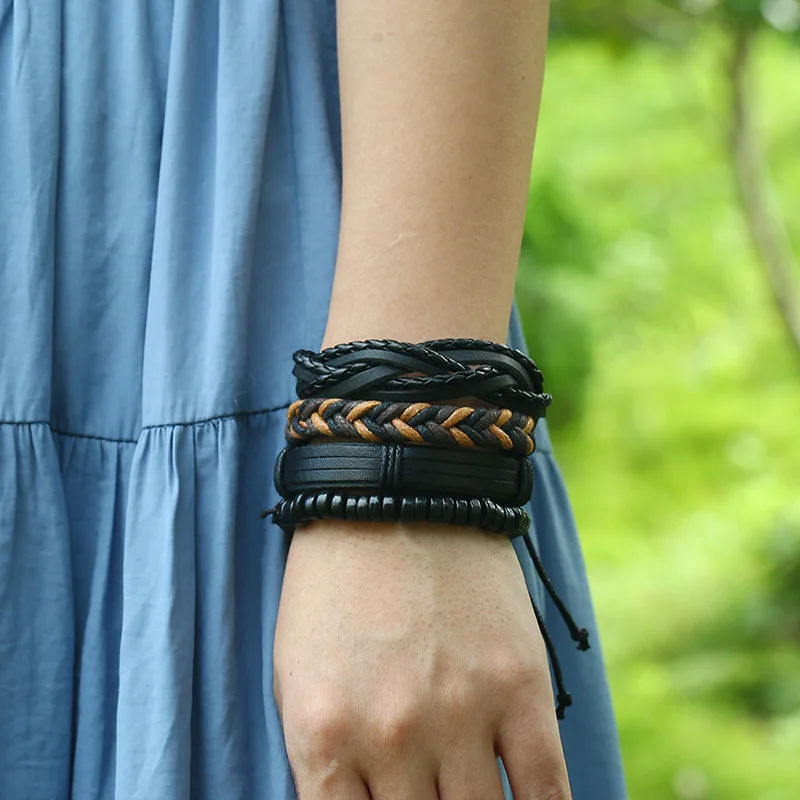 Wholesale Men's Leather Accessories Bead Set Bracelet DIY Wax Line Woven Bracelet Vintage Wooden
Wholesale Men's Leather Accessories Bead Set Bracelet DIY Wax Line Woven Bracelet Vintage Wooden