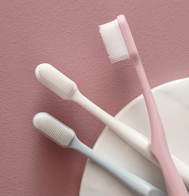 Nano silicone toothbrush set adult fine soft Japanese plastic wholesale toothbrush