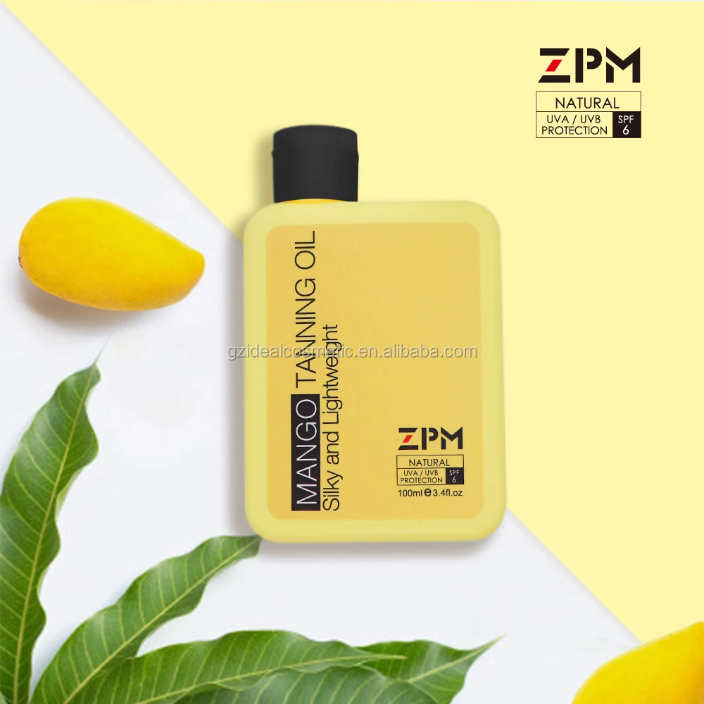zpm natural mango tanning oil bottle silky and lightweight for