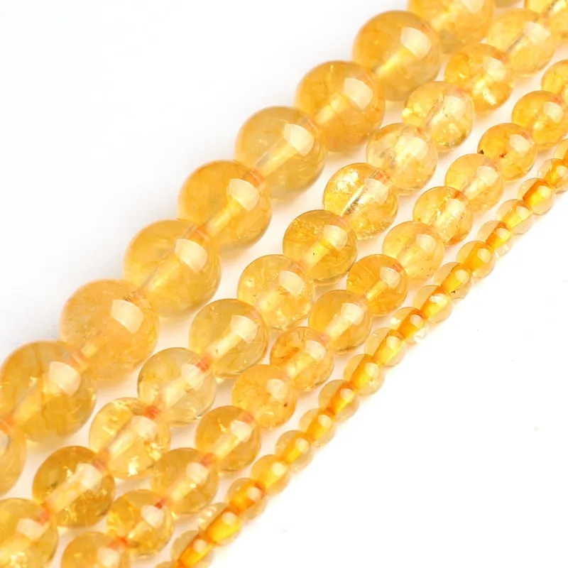 Natural Round Loose Stone Beads 4/6/8/10mm Yellow Crystal Quartz Citrines Beads for Jewelry Making DIY
Natural Round Loose Stone Beads 4/6/8/10mm Yellow Crystal Quartz Citrines Beads for Jewelry Making DIY