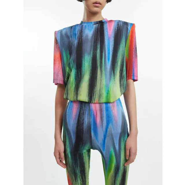 Fashion sets rainbow gradient Abstract suit printed high waist elastic Leggings + T-shirt women 2 piece set clothing, Picture color
Fashion sets rainbow gradient Abstract suit printed high waist elastic Leggings + T-shirt women 2 piece set clothing, Picture color