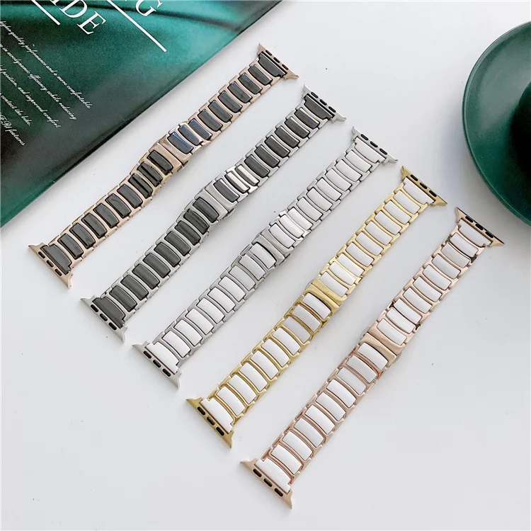 Fashion 3 Link Watch band for Apple Watch Stainless Steel Ceramic Strap Luxury Bracelet for iWatch
Fashion 3 Link Watch band for Apple Watch Stainless Steel Ceramic Strap Luxury Bracelet for iWatch