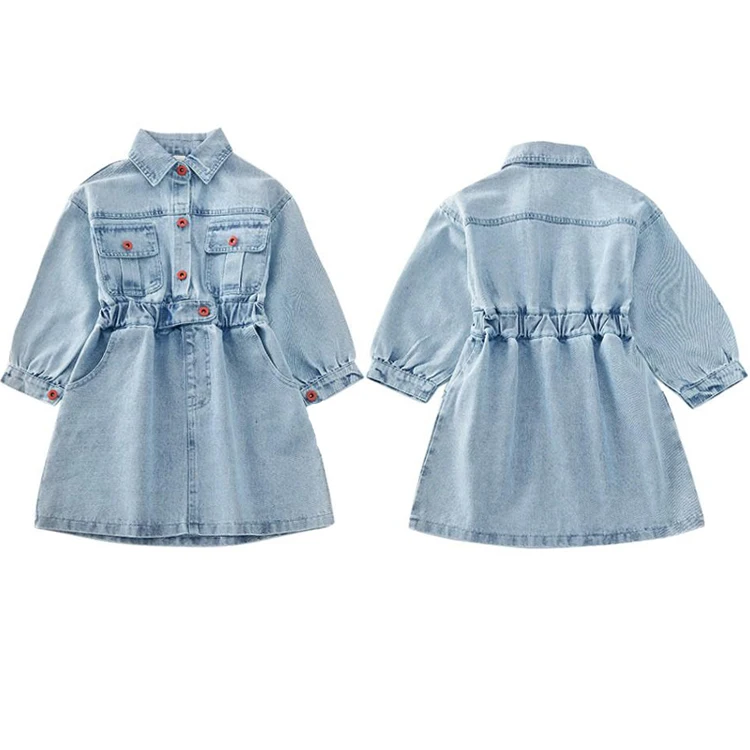 Spring Dress 2021 New Korean Version Children's Dress Big Kids Denim Little Girls' Midi Long Sleeve Jeans Dress
Spring Dress 2021 New Korean Version Children's Dress Big Kids Denim Little Girls' Midi Long Sleeve Jeans Dress