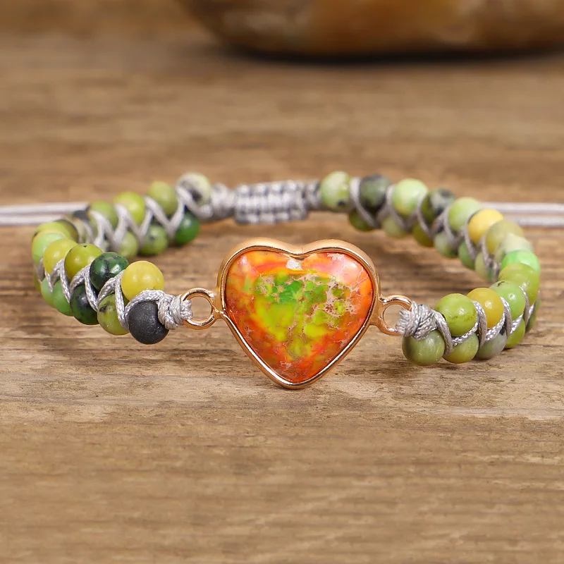 Vintage Braided Bracelets Natural Stone Heart Charm Adjustable Bracelets for Men Women Boho Friendship Bracelet Jewelry(KB8458), As picture
Vintage Braided Bracelets Natural Stone Heart Charm Adjustable Bracelets for Men Women Boho Friendship Bracelet Jewelry(KB8458), As picture