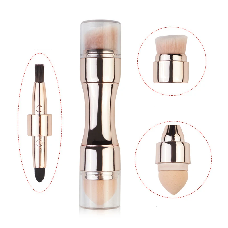 

FEIYOU wholesale private label soft lips eyebrow foundation blush cosmetic kit travel portable 2020 makeup brushes 4 in 1 one, Customized color
