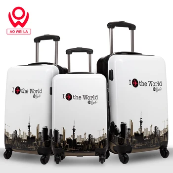 Aoweila New Design White Walking Suitcase,men Travel Luggage,custom suitcase