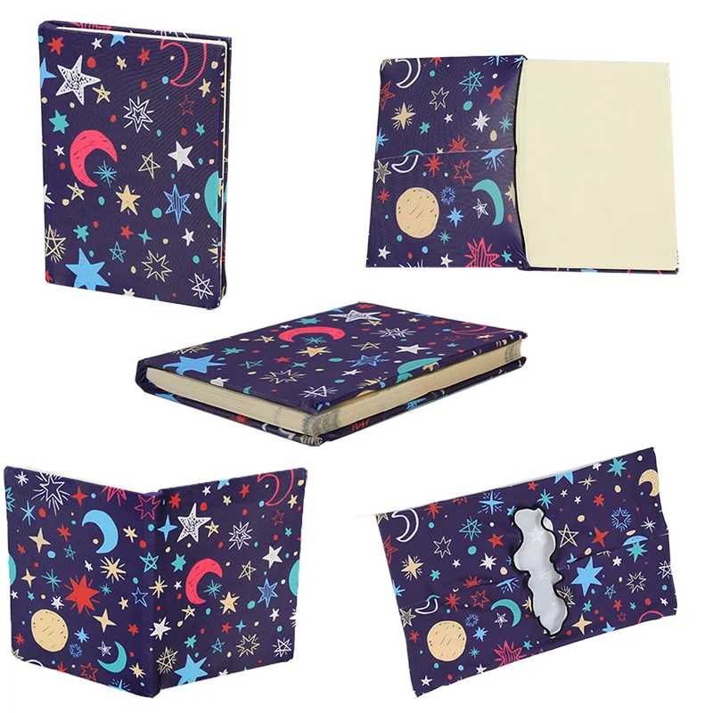 Wholesale High Quality Book Slipcase Customizable Sewing Style And Size Printed Stretchable Bookcase  Fabric Book Cover