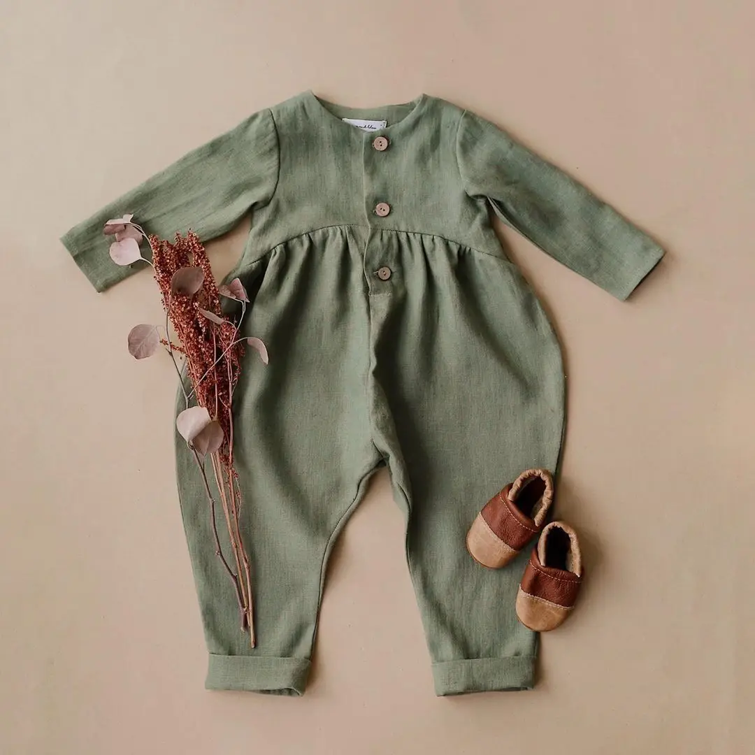 Baby Linen Cotton Rompers Long Sleeve Girl Romper Jumpsuit Kids Boutique Clothes All Season
Baby Linen Cotton Rompers Long Sleeve Girl Romper Jumpsuit Kids Boutique Clothes All Season
