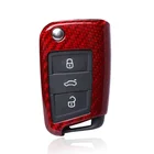 Key Carbon Fiber Car Key Protection For Vw Volkswagen Golf Folding Key Cover Case