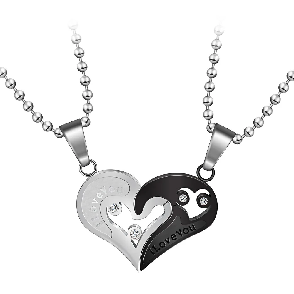 Wholesale Valentine's Day Heart Couple Pair Pendant Necklaces for Women Fashion Cute Romantic Crystal Rope Chain Jewelry
Wholesale Valentine's Day Heart Couple Pair Pendant Necklaces for Women Fashion Cute Romantic Crystal Rope Chain Jewelry