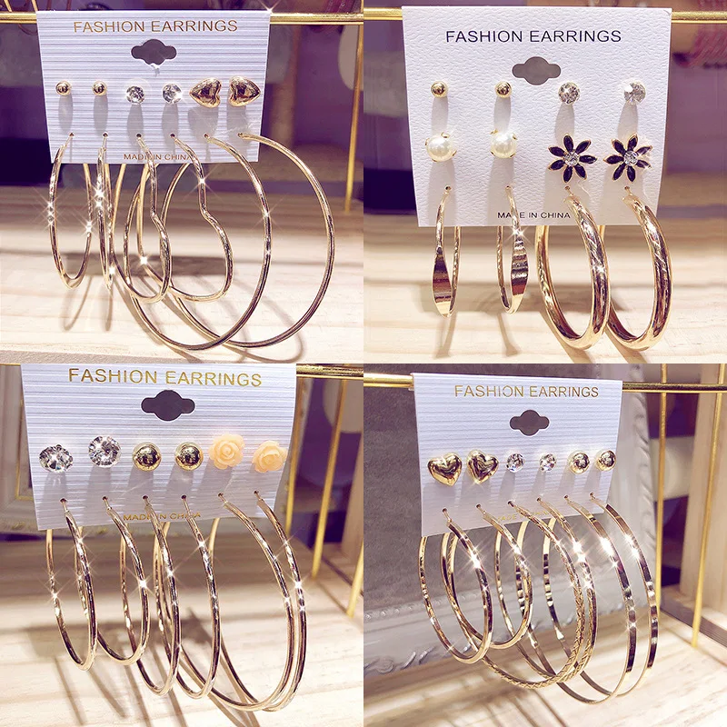 Earring For Women 2021 Trendy Fashion 3 Pairs Per Sets Earring Stud Sets Women Fashion Stainless Steel Jewelry 2021 
Earring For Women 2021 Trendy Fashion 3 Pairs Per Sets Earring Stud Sets Women Fashion Stainless Steel Jewelry 2021